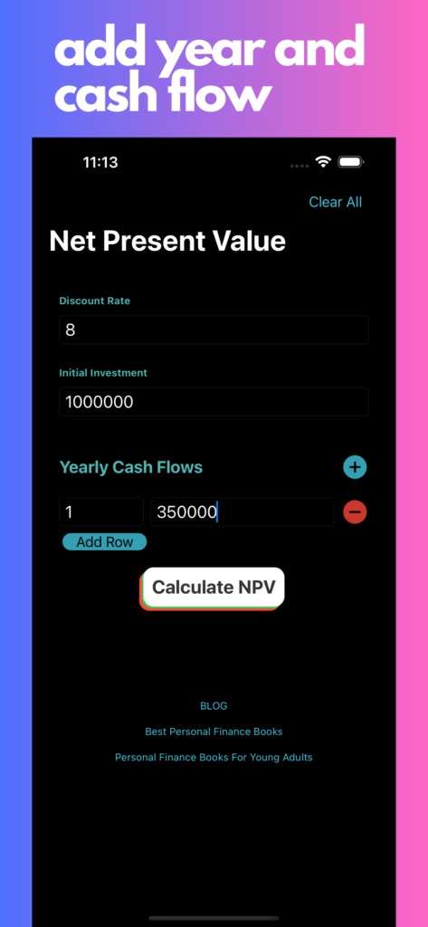 NPV Calculator App