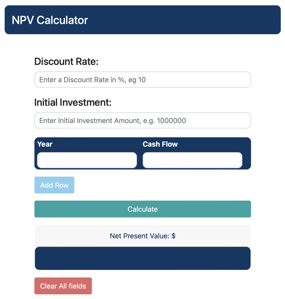 Double Check The IRR Using NPV Calculator