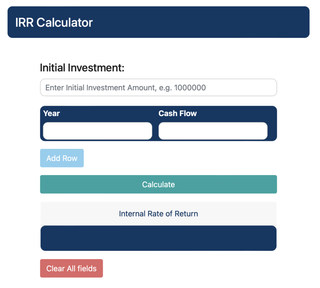 How To Use IRR Calculator To Calculate Internal Rate of Return Online