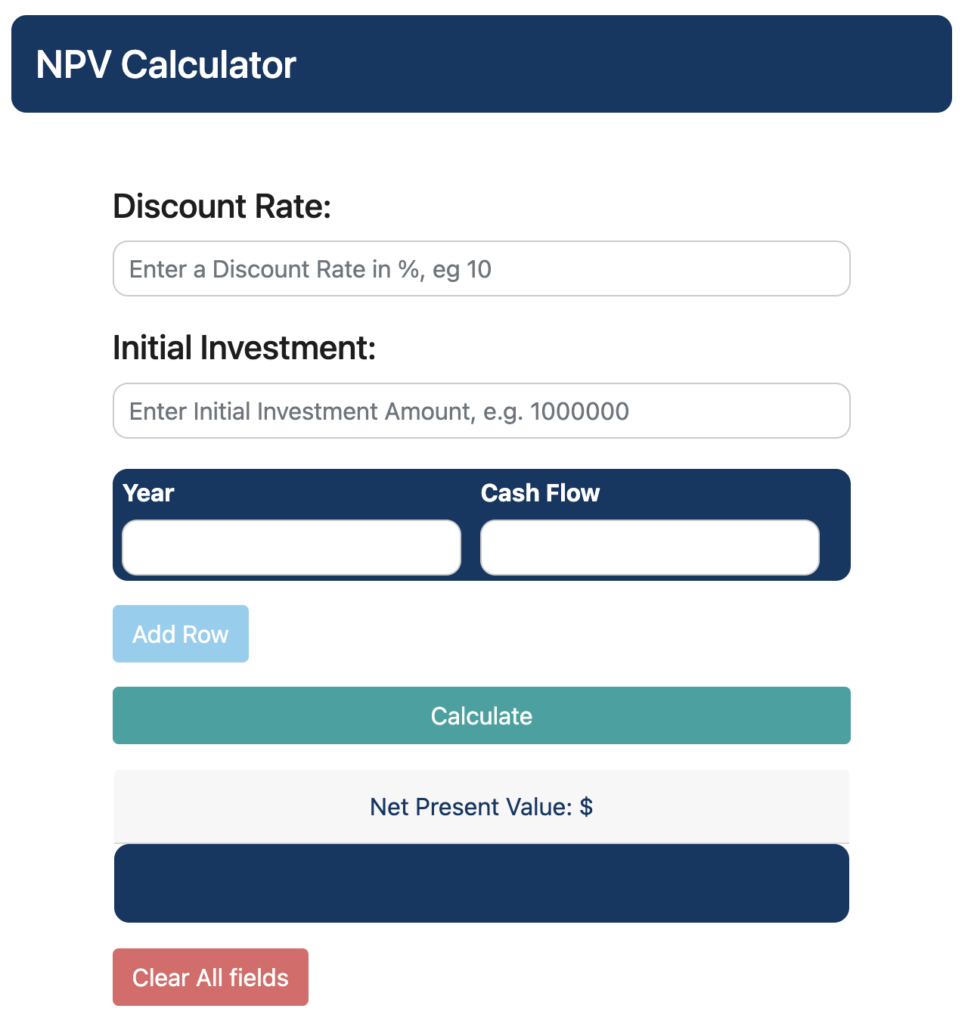 How To Calculate NPV Using the NPV Calculator