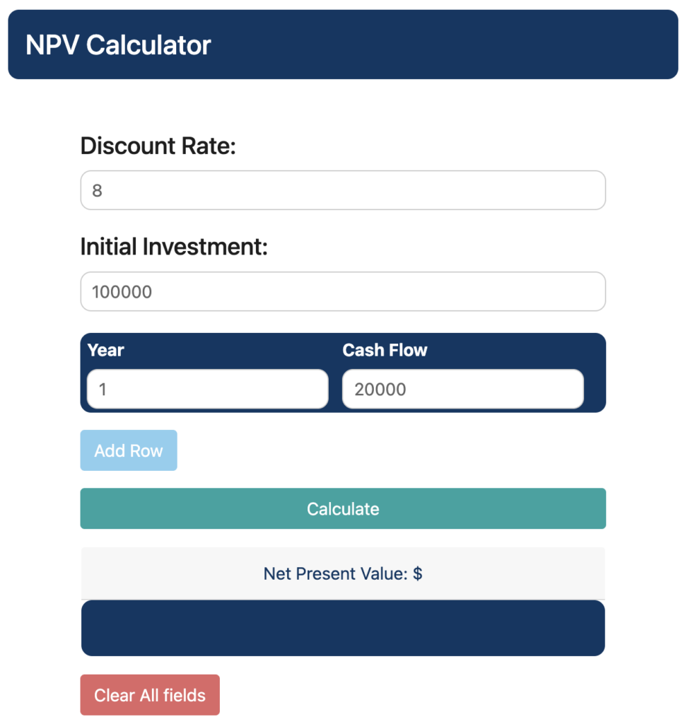 How To Calculate NPV Using the NPV Calculator