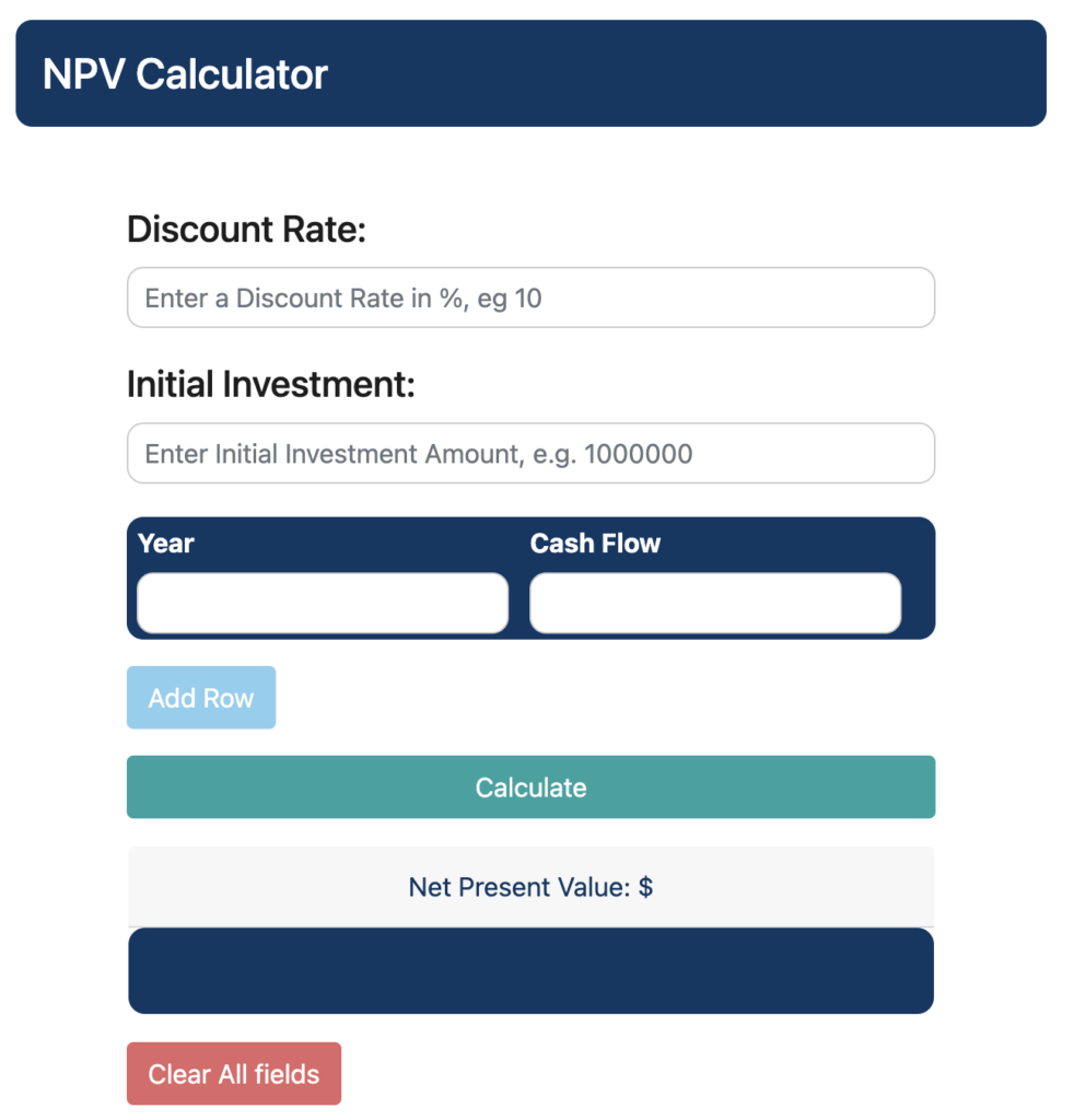 NPV of Project